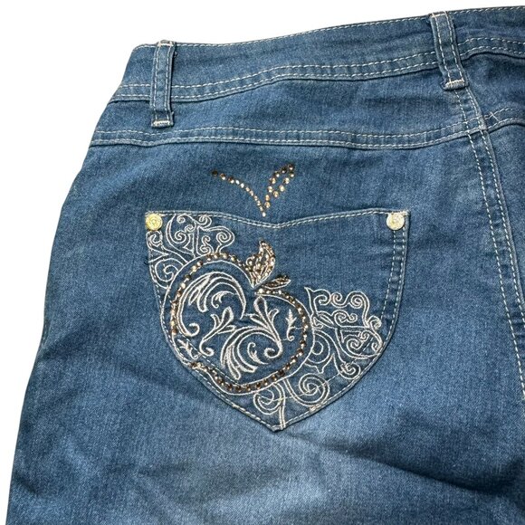 NWT Apple Bottoms Jeans Size‎ 9/10 Skinny Leg Crystal Pockets Vintage  Y2K - Picture 9 of 11